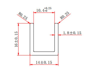 Aluminium Channel 16mm X 14mm Satin Nickel