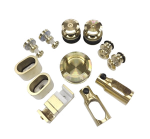 Bellé Wall to Glass Corner Frameless Shower Sliding System Right Hand Fixed - Brushed Brass