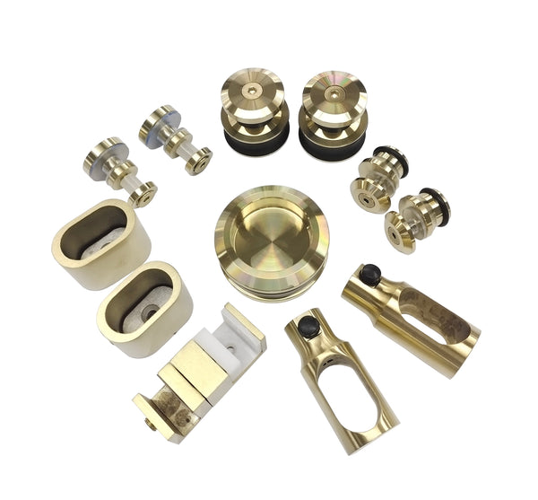Bellé Wall to Glass Corner Frameless Shower Sliding System Right Hand Fixed - Brushed Brass