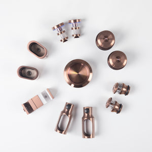 Bellé Wall to Glass Corner Frameless Shower Sliding System Right Hand Fixed - Brushed Rose Gold