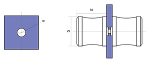 Shower Door Knob EK8 Polished Nickel