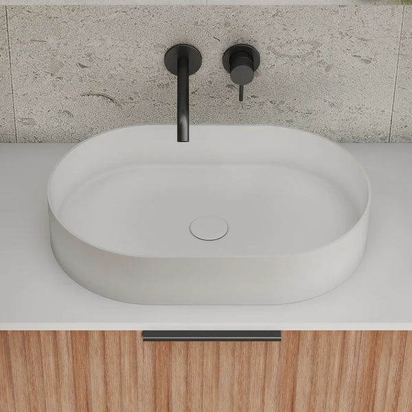 Elegant Pill Above Counter Basin- Matte White