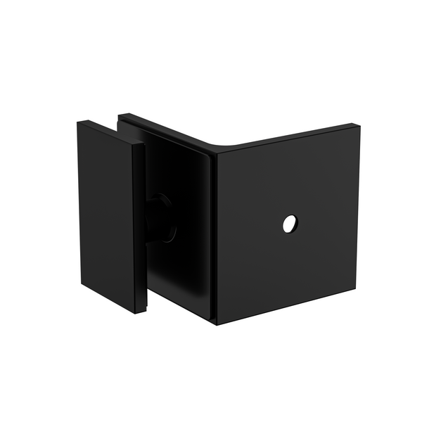 Boston Wall to Glass Bracket with 30mm Cover Plate Matte Black
