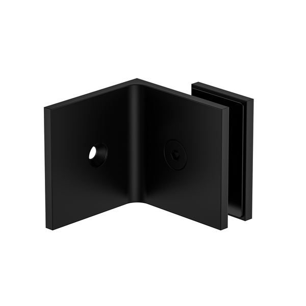 Boston Wall to Glass Bracket with 30mm Cover Plate Matte Black