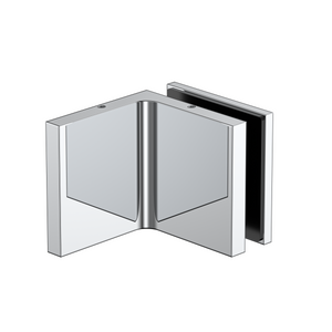 Stealth Wall to Glass Bracket with Cover Plate - Polished Chrome