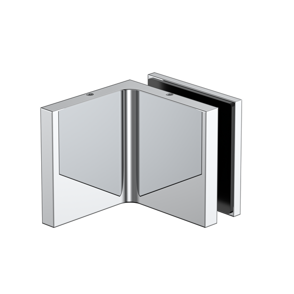 Stealth Wall to Glass Bracket with Cover Plate - Polished Chrome