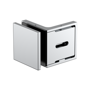 Stealth Wall to Glass Bracket with Cover Plate - Polished Chrome