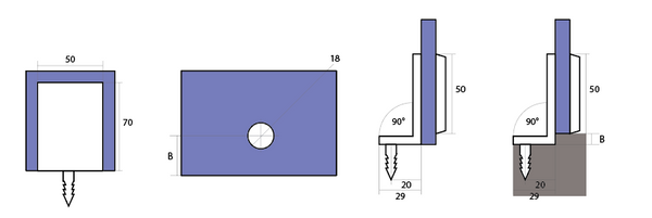 Boston Bracket with Extended Short Leg Polished Chrome