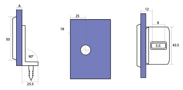 Stealth Bracket with Short Leg Raw Brushed Brass