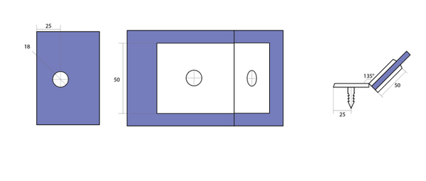 Boston 135 Degree Wall to Glass Bracket Polished Chrome