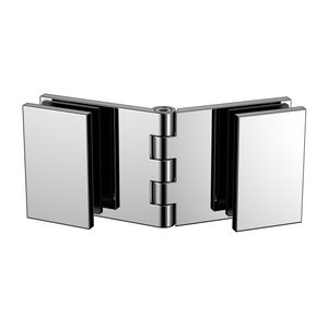 Adjustable Angle Glass to Glass Bracket with 30mm Cover Plate - Polished Chrome