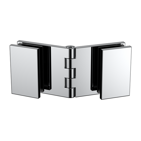 Adjustable Angle Glass to Glass Bracket with 30mm Cover Plate - Polished Chrome