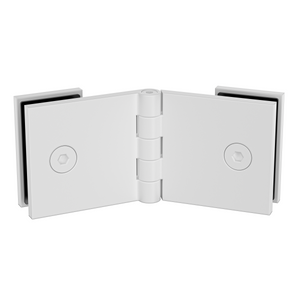 Adjustable Angle Glass to Glass Bracket with 30mm Cover Plate - White
