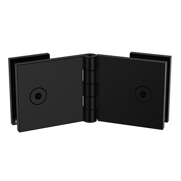 Adjustable Angle Glass to Glass Bracket with 30mm Cover Plate - Matte Black