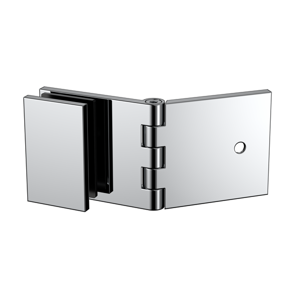 Adjustable Angle Wall to Glass Brackets with 30mm Cover plate - Polished Chrome