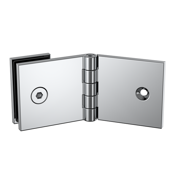 Adjustable Angle Wall to Glass Brackets with 30mm Cover plate - Polished Chrome