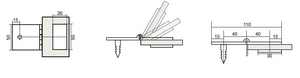 Adjustable Angle Wall to Glass Brackets with 30mm Cover plate - Polished Rose Gold