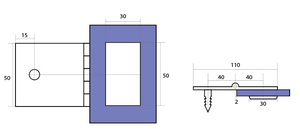 Adjustable Angle Wall to Glass Brackets with 30mm Cover plate - Raw Brushed Brass