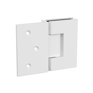 Boston Wall to Glass Hinge with 180 Degree Type Mounting Plate - White
