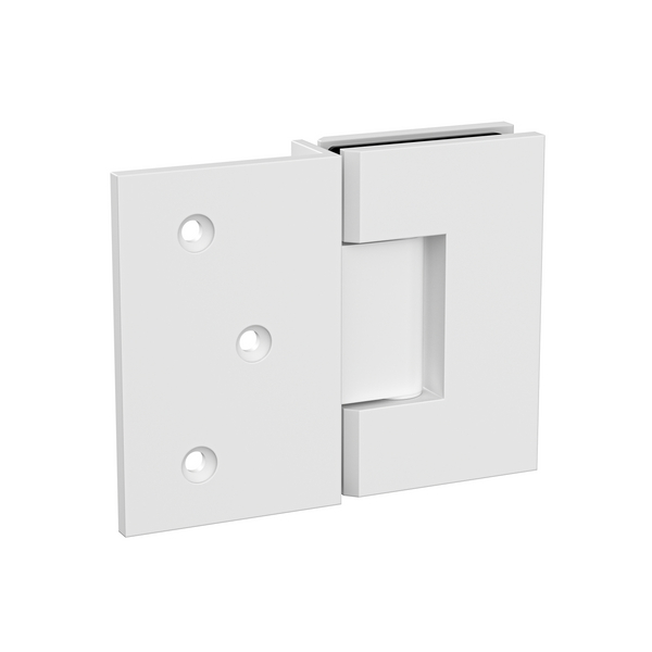 Boston Wall to Glass Hinge with 180 Degree Type Mounting Plate - White