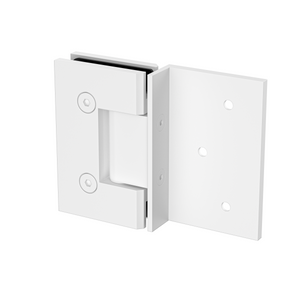 Boston Wall to Glass Hinge with 180 Degree Type Mounting Plate - White