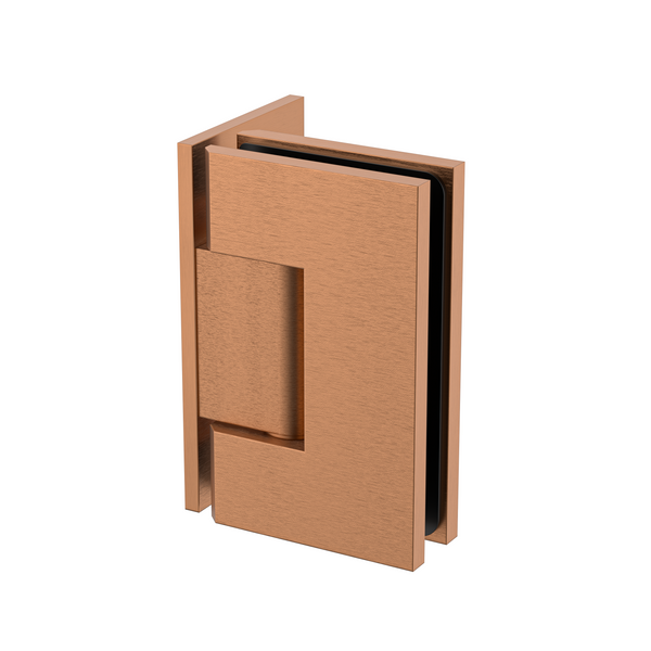 Boston Wall to Glass 90 Degree Hinge with L Type Mounting Plate -Brushed Rose Gold