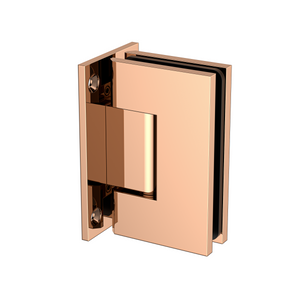 Boston Wall to Glass Heavy Duty Hinge with T Type Mounting Plate - Polished Rose Gold