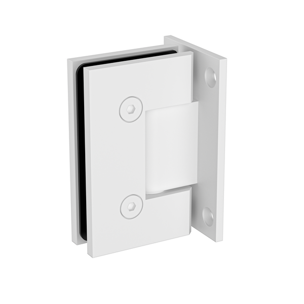 Boston Wall to Glass Heavy Duty Hinge with T Type Mounting Plate - White