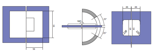 Boston Glass to Glass 180 Degree Hinge Raw Brushed Brass