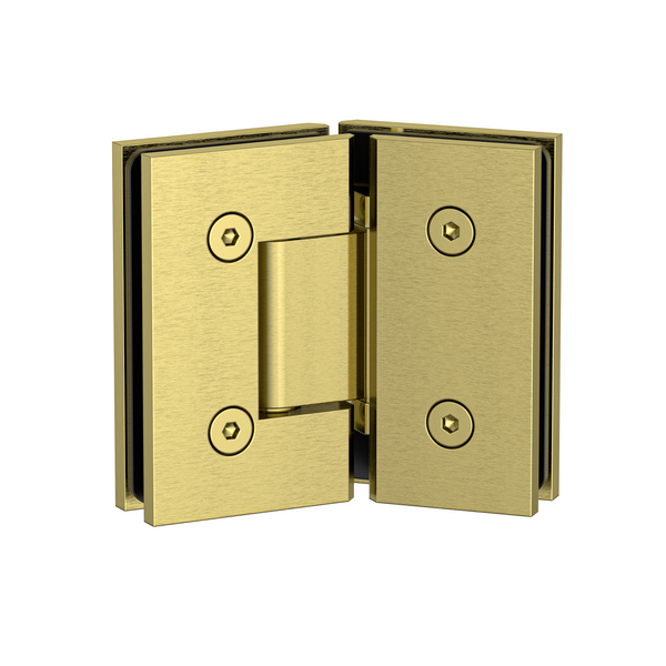 Boston Glass to Glass 135 Degree Hinge Raw Brushed Brass