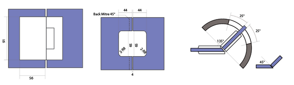 Boston Glass to Glass 135 Degree Hinge Polished Chrome
