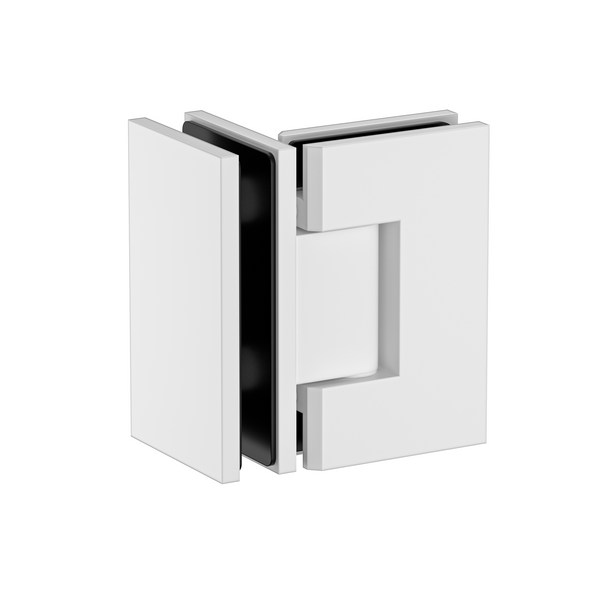 Boston Heavy Duty Glass to Glass 90 Degree Hinge White