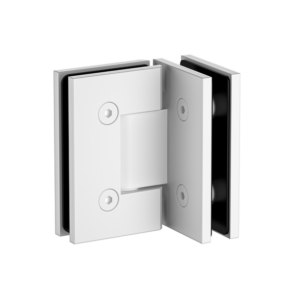 Boston Heavy Duty Glass to Glass 90 Degree Hinge White