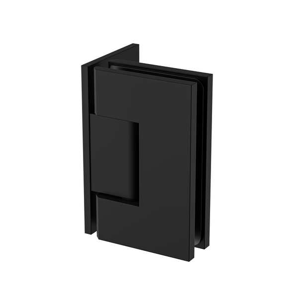 90 degree glass to wall hinge matte black