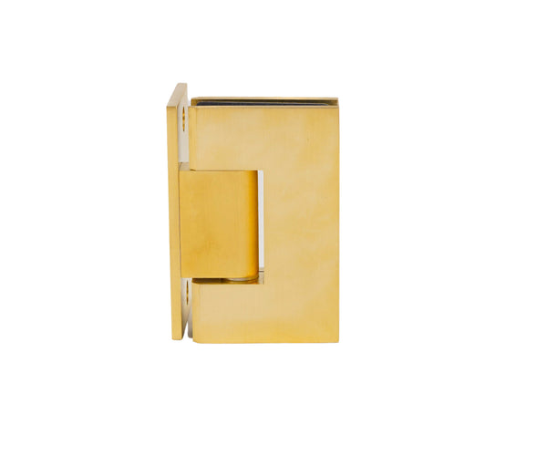 90 degree wall to glass hinge raw brushed brass