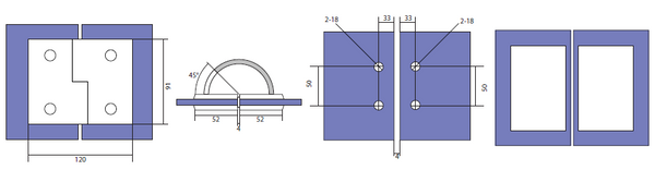 Boston Heavy Duty Glass to Glass Right Hand Bifold Hinge Polished Rose Gold