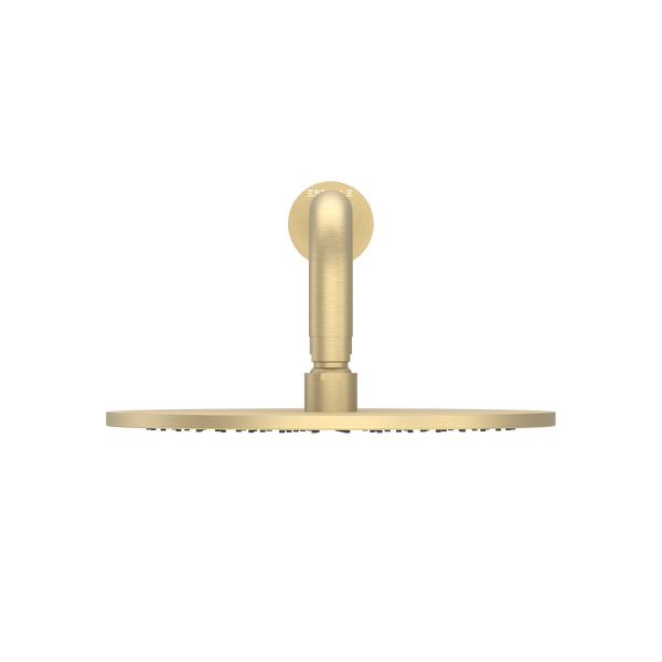 Pinnacles Wall Mount Shower Head and Arm Soft Gold Brushed