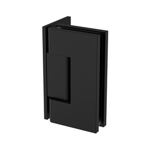 Boston Heavy Duty Large Wall to Glass Hinge with L Type Mounting Plate - Matte Black