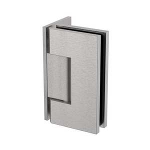 Boston Heavy Duty Large Wall to Glass Hinge with L Type Mounting Plate - Satin Nickel