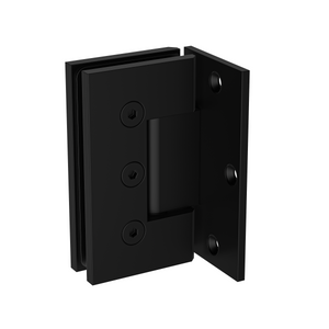 Boston Heavy Duty Large Wall to Glass Hinge with L Type Mounting Plate - Matte Black