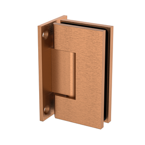 Boston Heavy Duty Large Wall to Glass Hinge with T Type Mounting Plate - Brushed Rose Gold