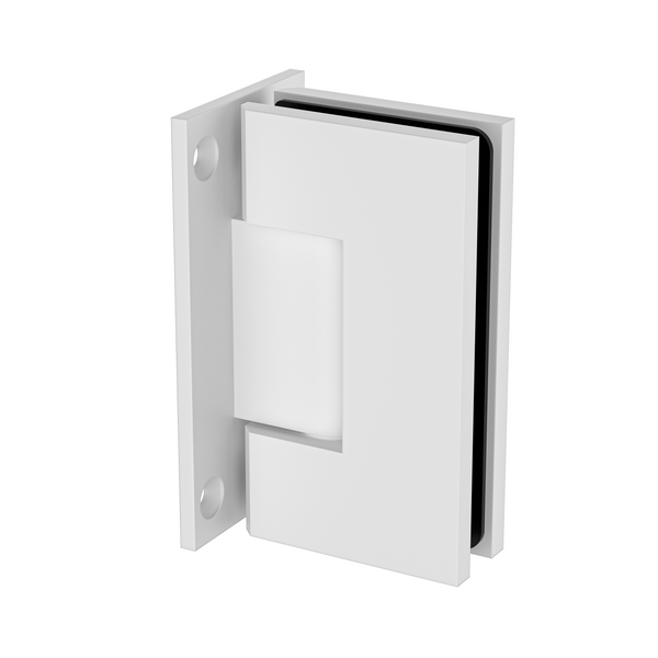 Boston Heavy Duty Large Wall to Glass Hinge with T Type Mounting Plate - White