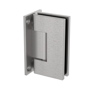 Boston Heavy Duty Large Wall to Glass Hinge with T Type Mounting Plate - Satin Nickel