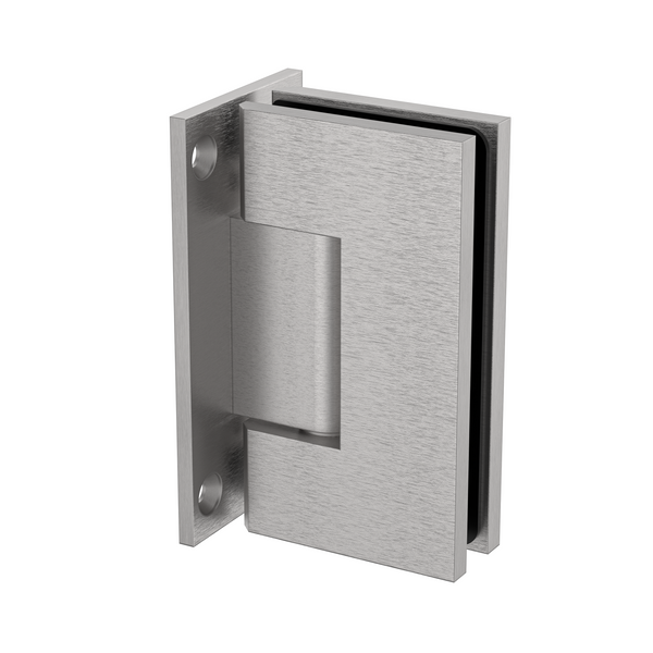 Boston Heavy Duty Large Wall to Glass Hinge with T Type Mounting Plate - Satin Nickel