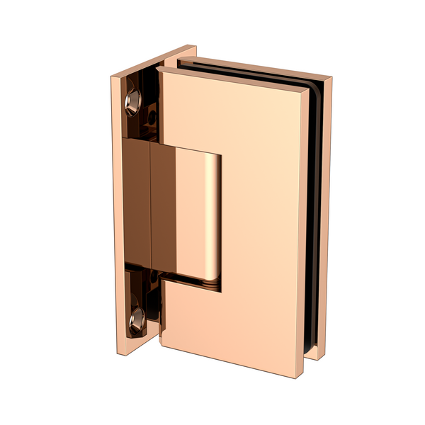 Boston Heavy Duty Large Wall to Glass Hinge with T Type Mounting Plate -Polished Rose Gold