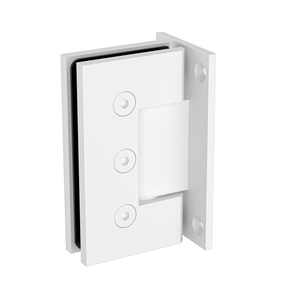 Boston Heavy Duty Large Wall to Glass Hinge with T Type Mounting Plate - White
