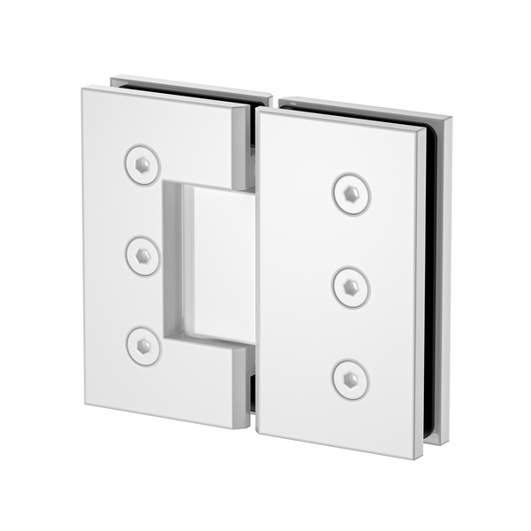 Boston Heavy Duty Large Glass to Glass 180 Degree Inline Hinge - White