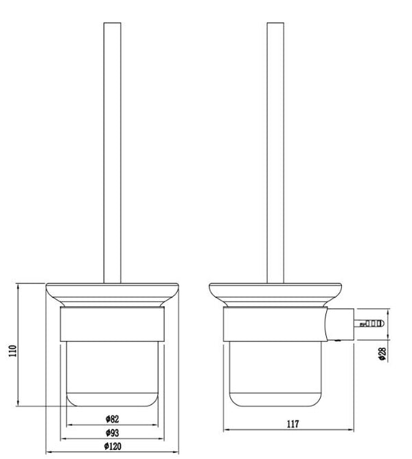 Pinnacles Toilet Brush and Holder Brushed Gun Metal