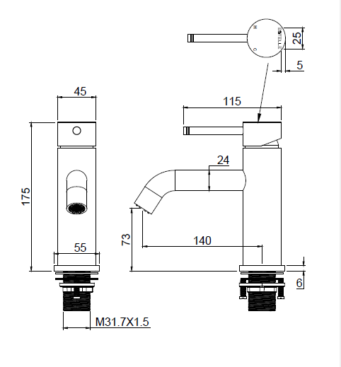 Pinnacles Basin Mixer Tap Soft Gold Brushed