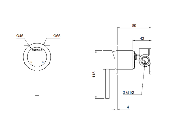 Pinnacles Shower Mixer Brushed Gun Metal